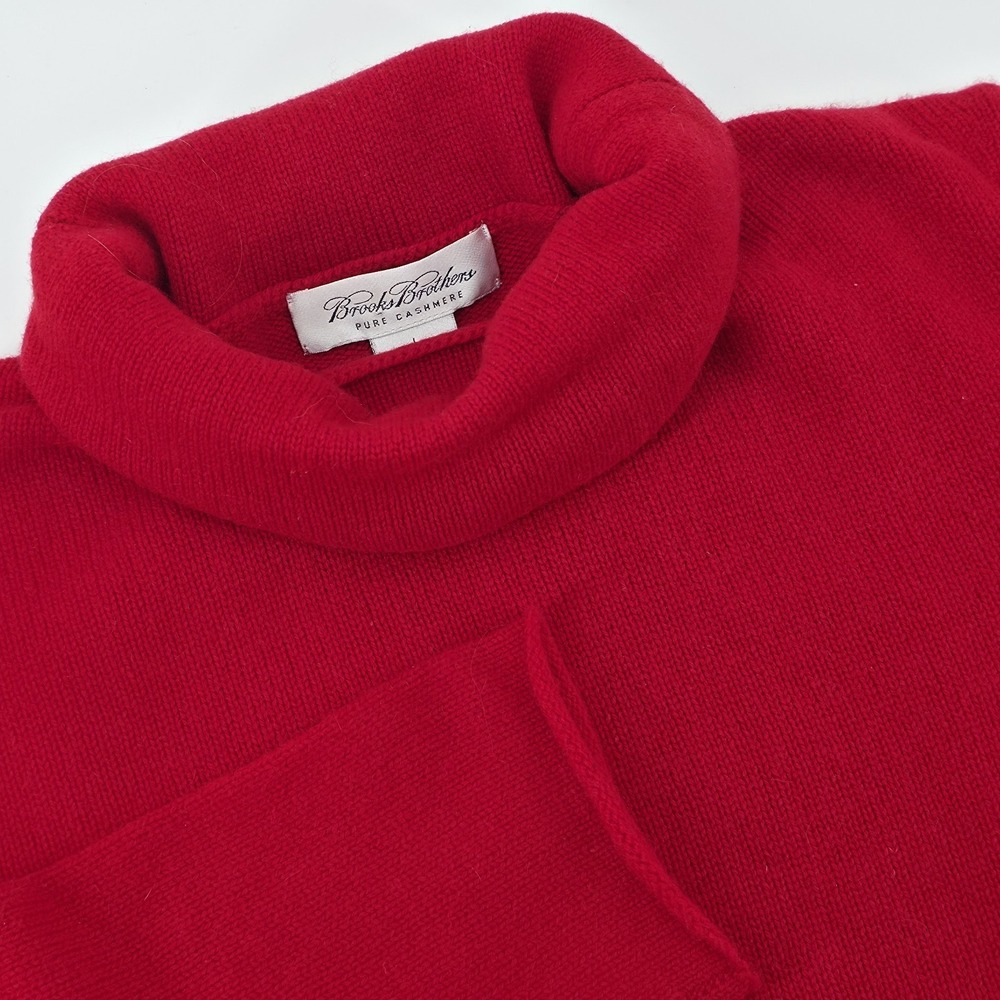 Brooks Brothers Cashmere Turtleneck Long Sleeve Red Pullover Sweater Size L